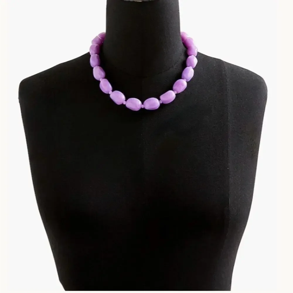 J. Crew Lilac Beaded chunky necklace